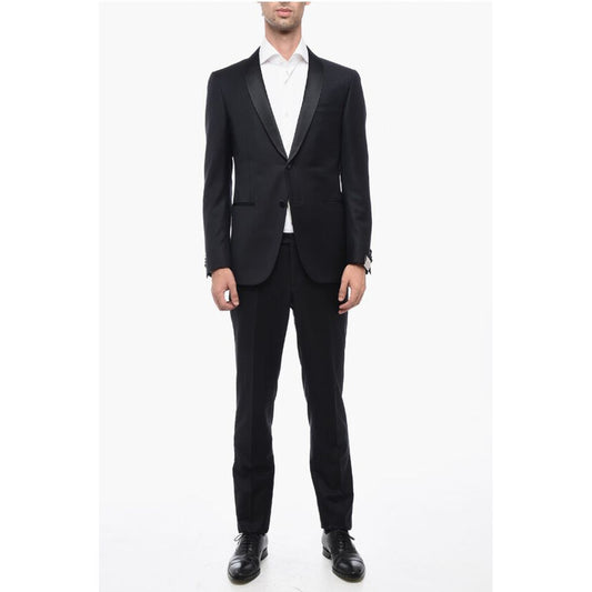 Corneliani Wool CERIMONIA ACADEMY Suit with Satin Shawl Lapel
