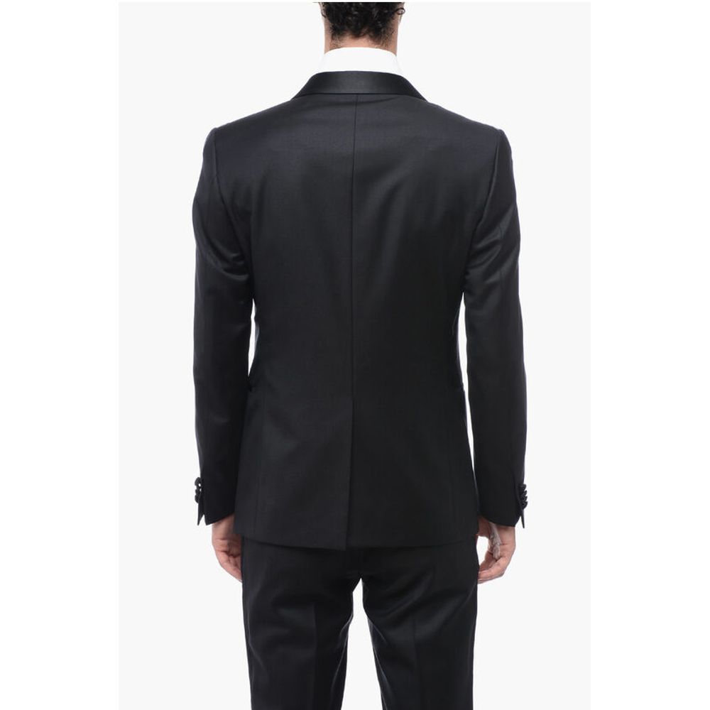 Corneliani Wool CERIMONIA ACADEMY Suit with Satin Shawl Lapel