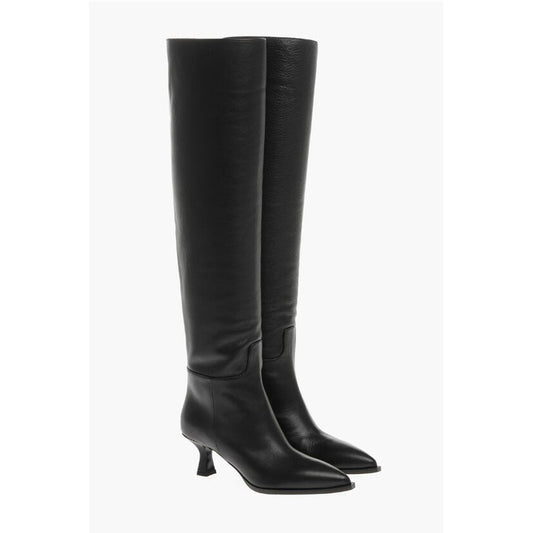 3Juin Over-the-Knee Leather Boots with Point Toe