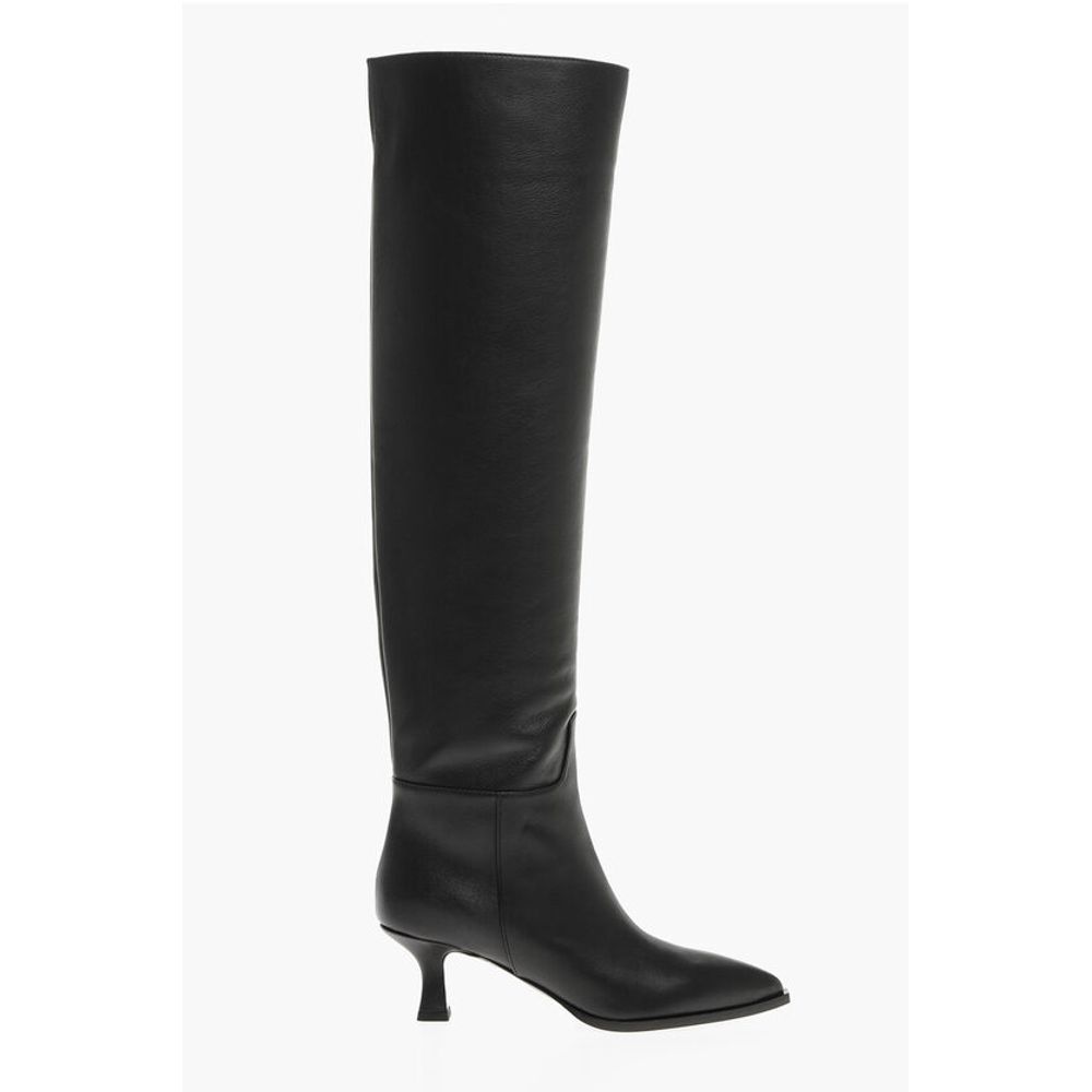 3Juin Over-the-Knee Leather Boots with Point Toe