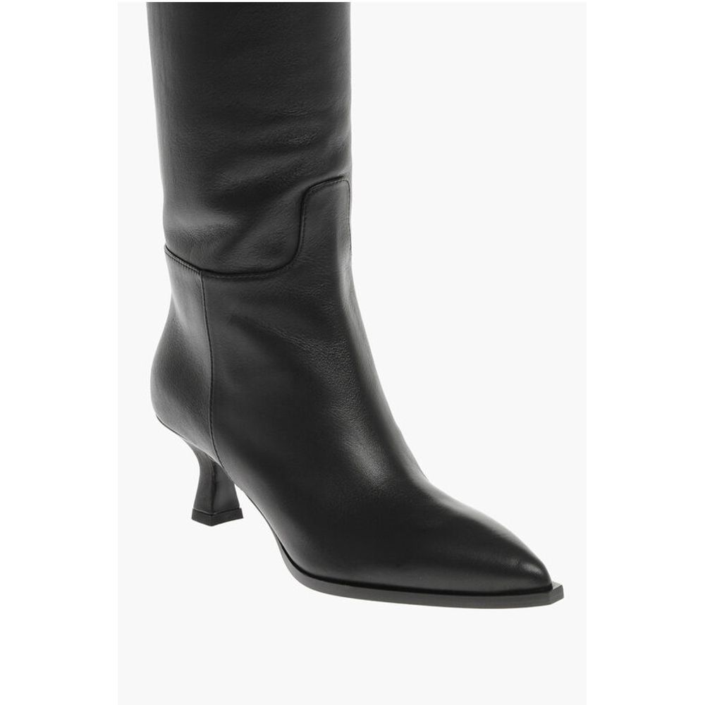 3Juin Over-the-Knee Leather Boots with Point Toe