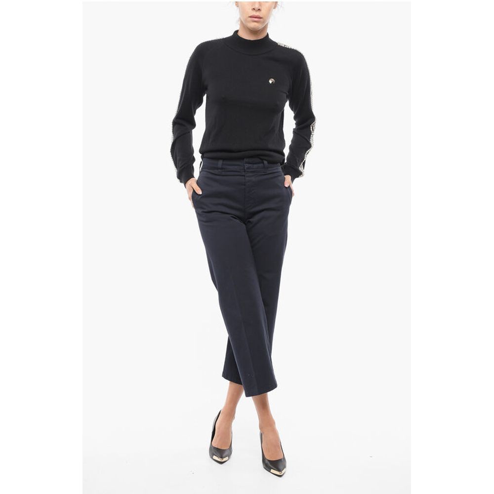 Department 5 Twill Cotton Cropped Fit Pants with Belt Loops