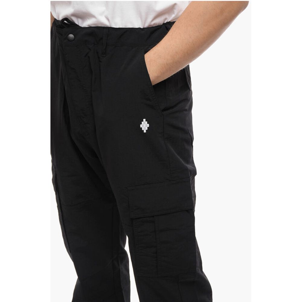 Marcelo Burlon Nylon CROSS Cargo Pants with Ankle Drawstring