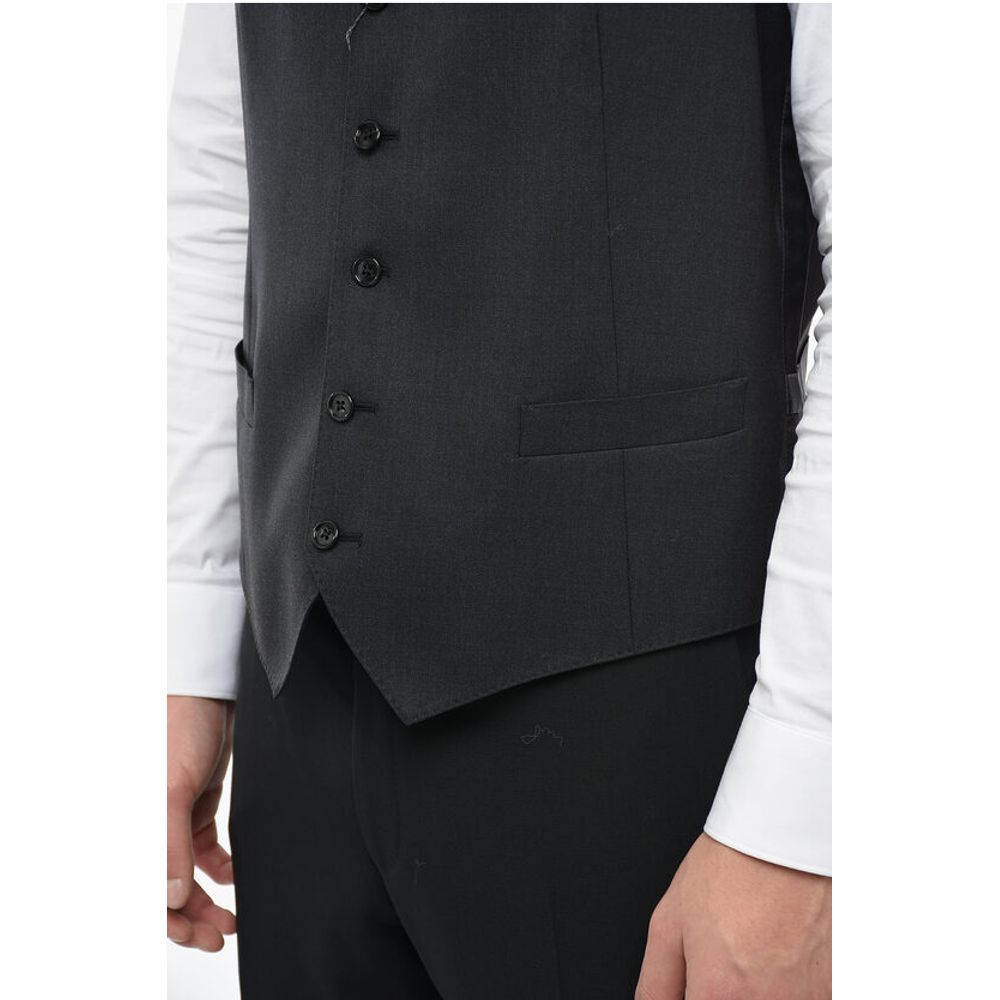 Corneliani Virgin Wool LEADER Vest with Flush Pockets