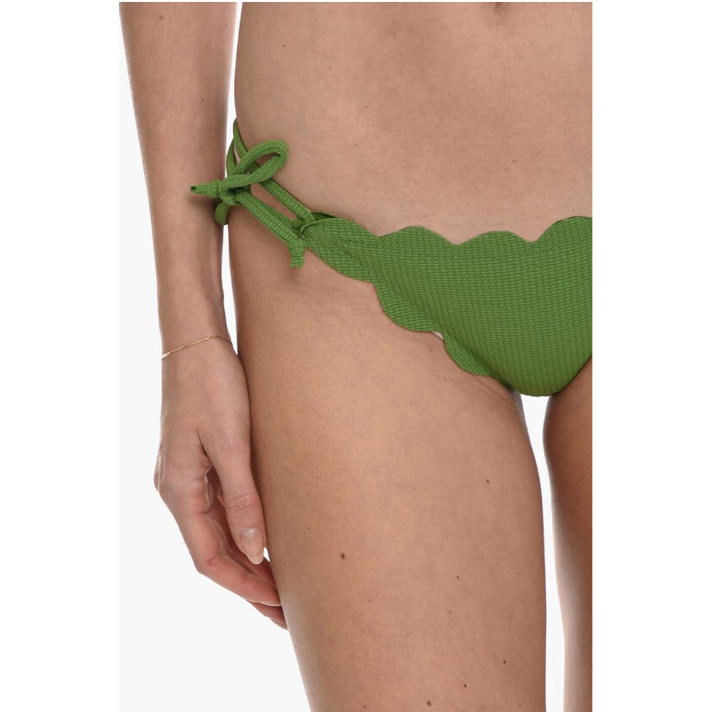 Marysia Solid Color MOTT Bikini Bottom with Scalloped Edges