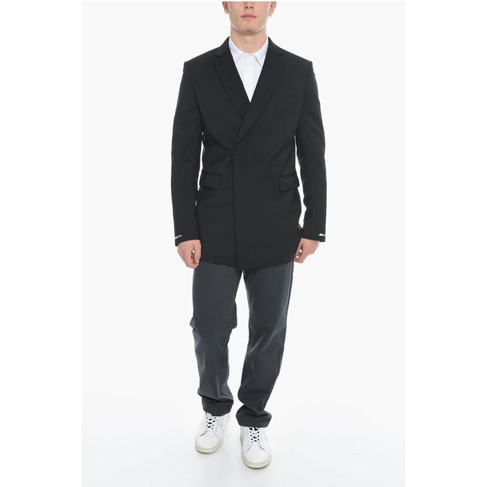 MSFTSrep Wool Blend Flap Pockets Double Breast Jacket