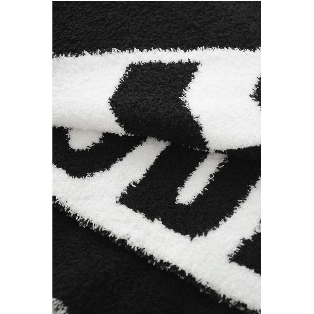 Rhude Two-Tone Fuzzy Scarf with Maxi Logo and Fringes