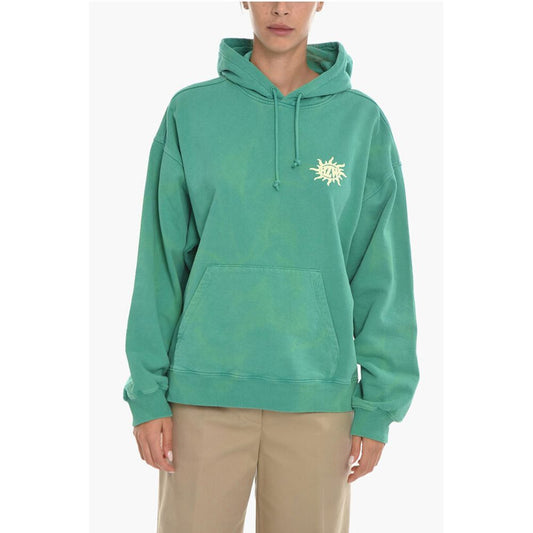Holzweiler Back Printed Brushed Cotton RIVERS LOGOS Hoodie