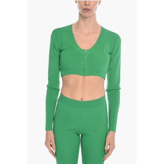 Birgitte Herskind VANESSA HONG Solid Color MISS Cropped Cardigan with Zip Clos