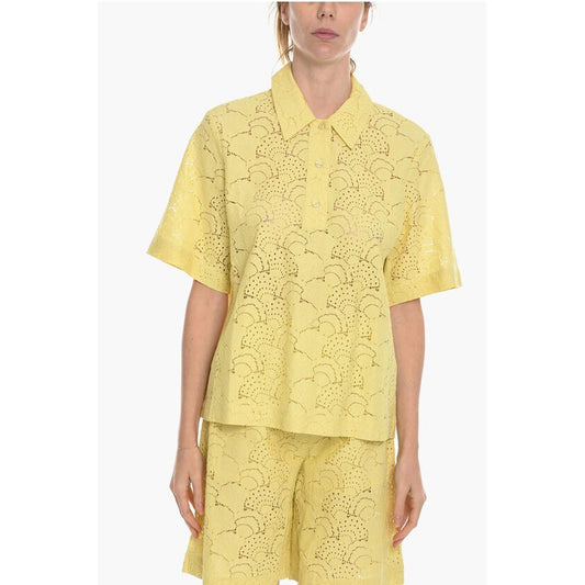 Samsoe Samsoe Lace KAREN Oversized Shirt with Shorts Sleeve