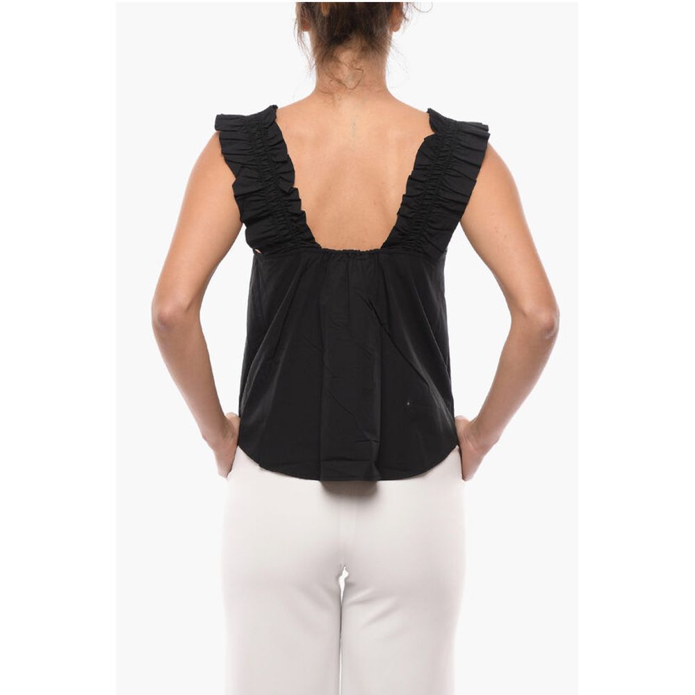 Samsoe Samsoe Solid Color GILL Top with Gathers and Ruffles