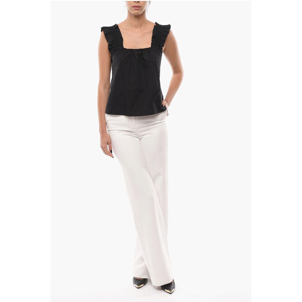 Samsoe Samsoe Solid Color GILL Top with Gathers and Ruffles