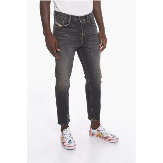 Diesel D-FINING Cropped Denims with Distressed Effect 17cm