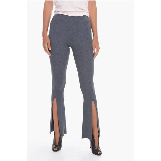 Remain Ribbed OMLY Boot-Cut Pants with Ankle Split