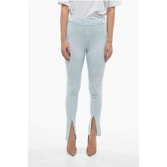Rotate Terry-Cotton ALICIANA Flared Pants with Ankle Split
