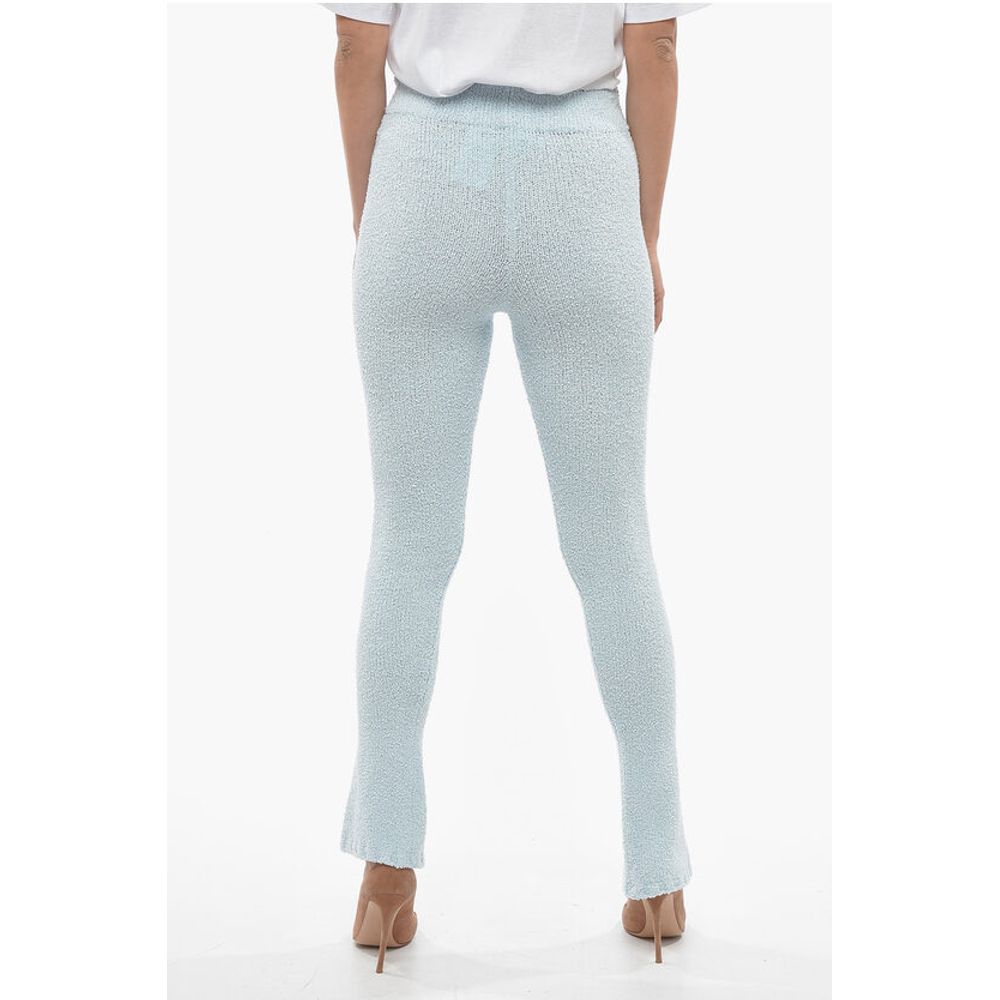 Rotate Terry-Cotton ALICIANA Flared Pants with Ankle Split