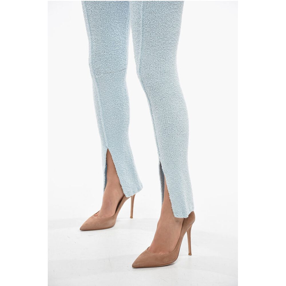 Rotate Terry-Cotton ALICIANA Flared Pants with Ankle Split