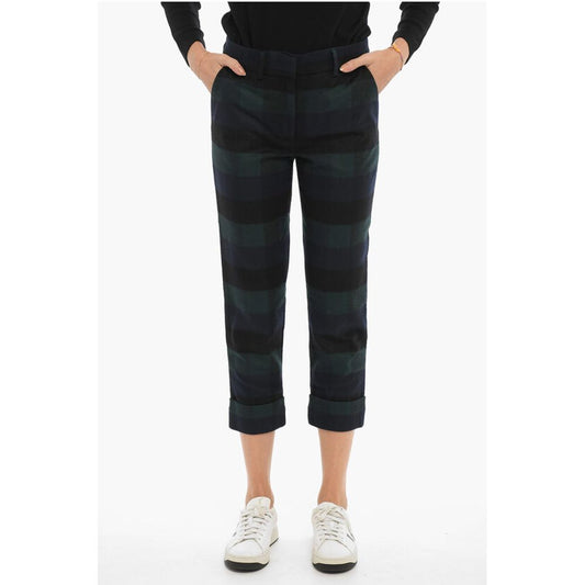 Woolrich Buffalo Checked Cuffed Hem Wool Blend Pants