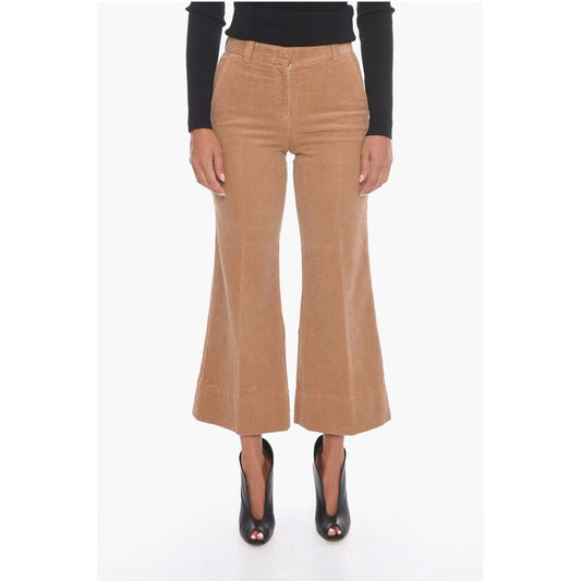 QL2 Corduroy Palazzo Trousers with Cropped Leg