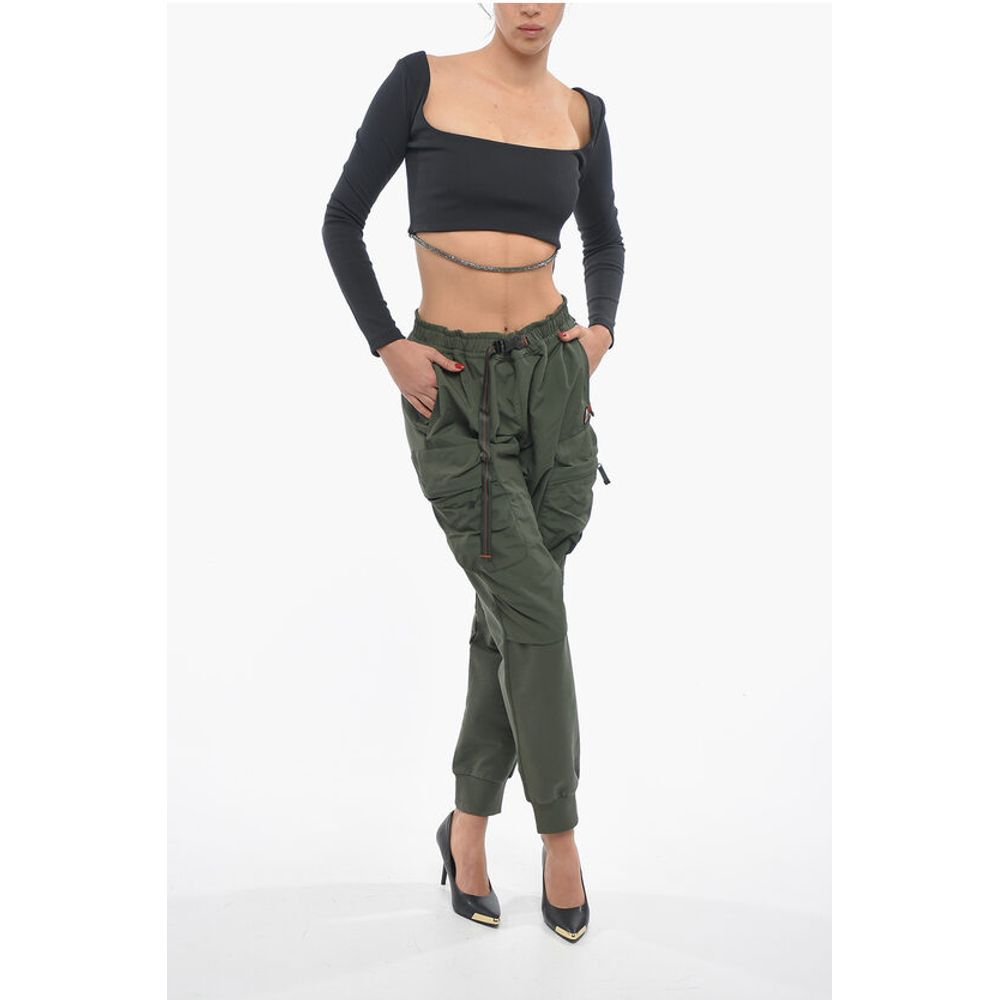 Anouki Solid Color Square Neck Crop Top with Removable Glittery Str