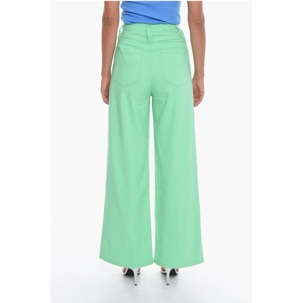 Rotate Double-Pleat NAYA Flared Pants with Silver Button