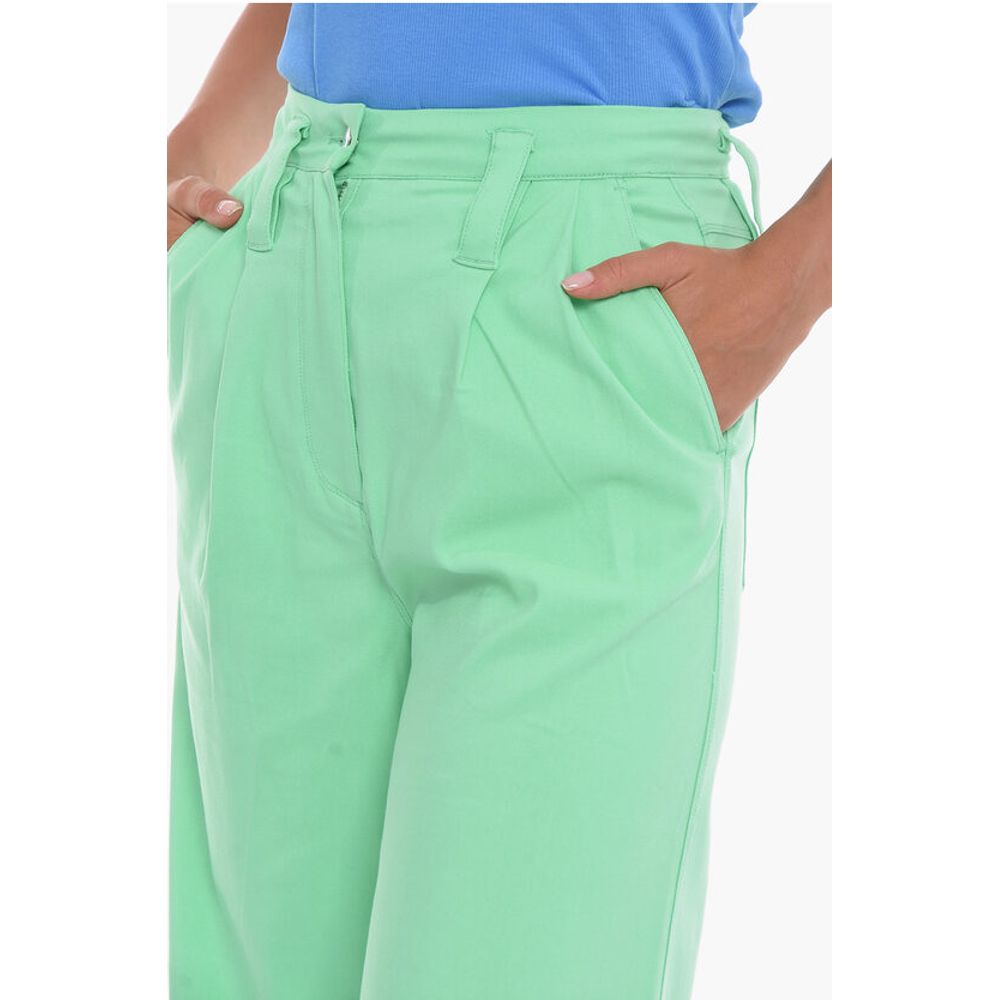 Rotate Double-Pleat NAYA Flared Pants with Silver Button