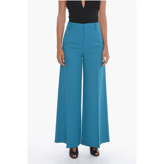 Super Blond Palazzo Trousers with Front-pleat