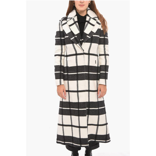 Woolrich Wool Padded Coat with Check Pattern