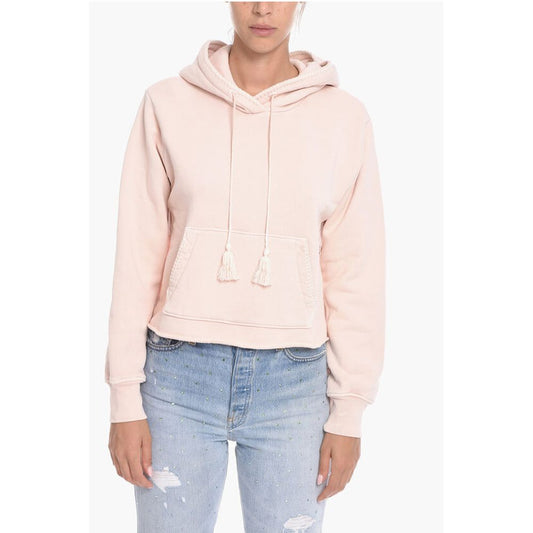 Amiri Cropped Fit Fringed Hoodie