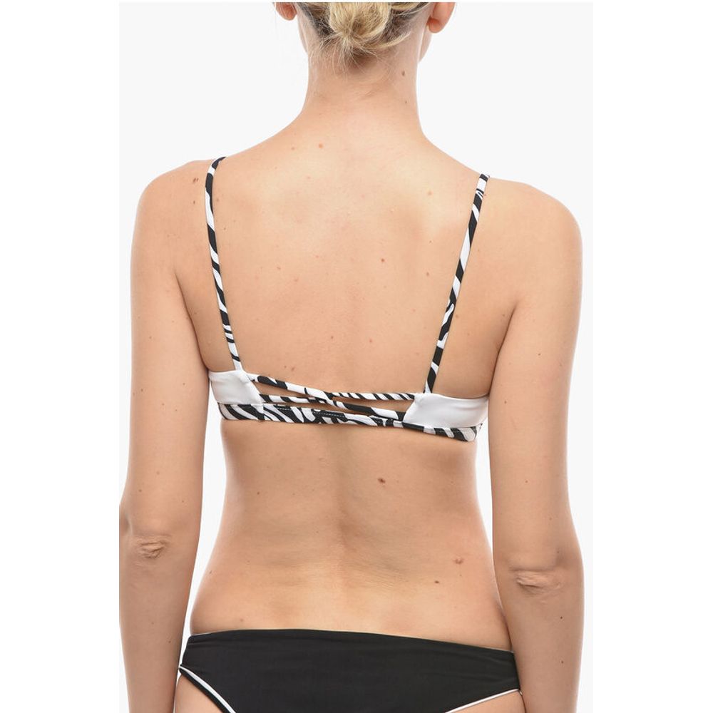 Karl Lagerfeld Triangle Bikini Top with Animal Motif Details