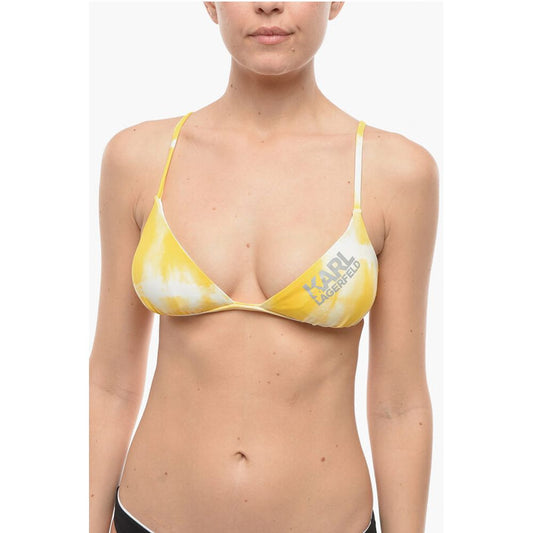 Karl Lagerfeld Tie-Dye Effect Triangle Bikini Top