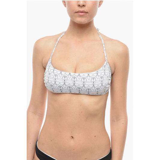 Karl Lagerfeld All-Over Iconic Printed Bikini Top