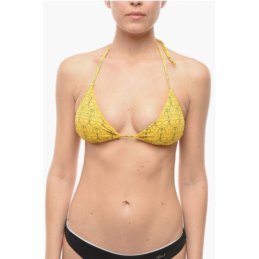 Karl Lagerfeld All Over Iconic Printed Triangle Bikini Top
