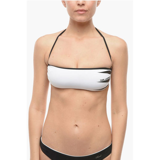 Karl Lagerfeld Bandeau Bikini Top with Contrasting Trim