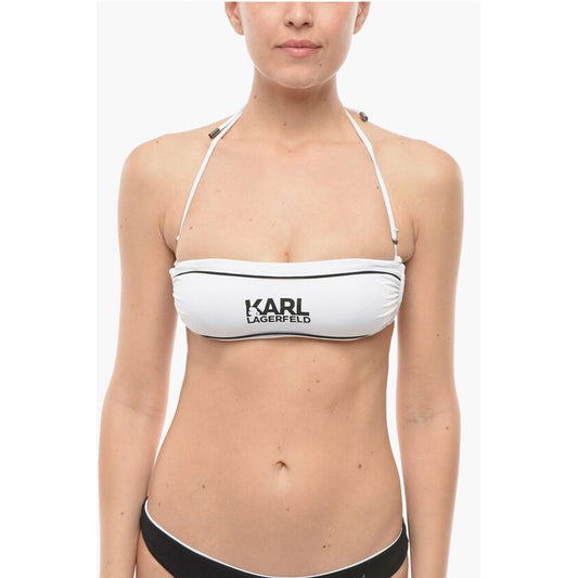 Karl Lagerfeld Contrasting Details Bandeau Bikini Top