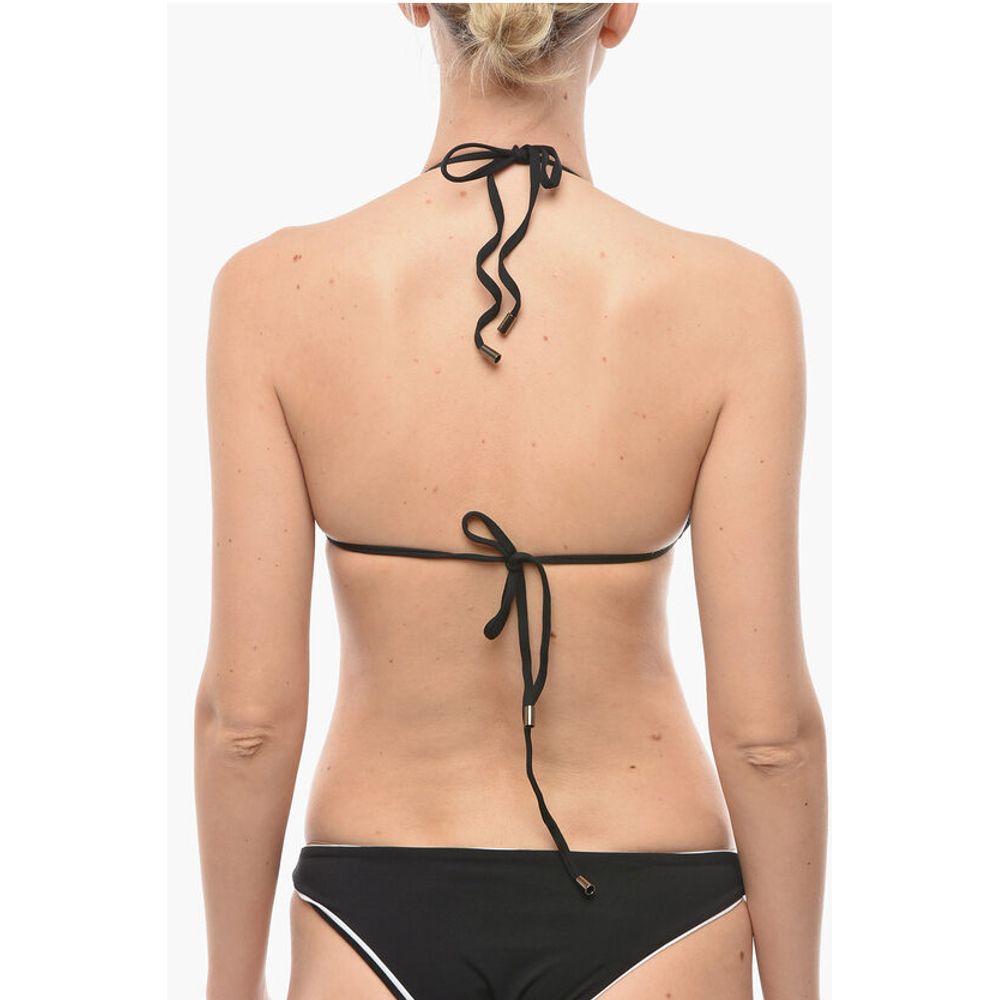 Karl Lagerfeld Logo Printed Triangle Bikini Top