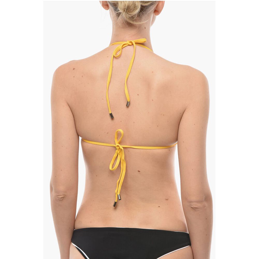 Karl Lagerfeld Logo Printed Triangle Bikini Top
