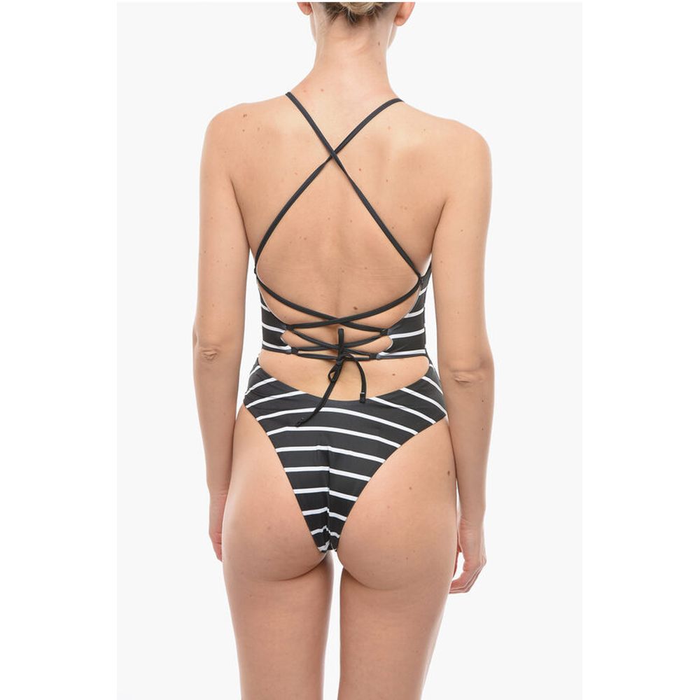 Karl Lagerfeld Striped One-Piece Swimsuit