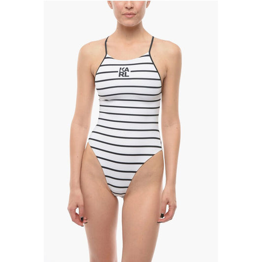 Karl Lagerfeld Striped One-Piece Swimsuit