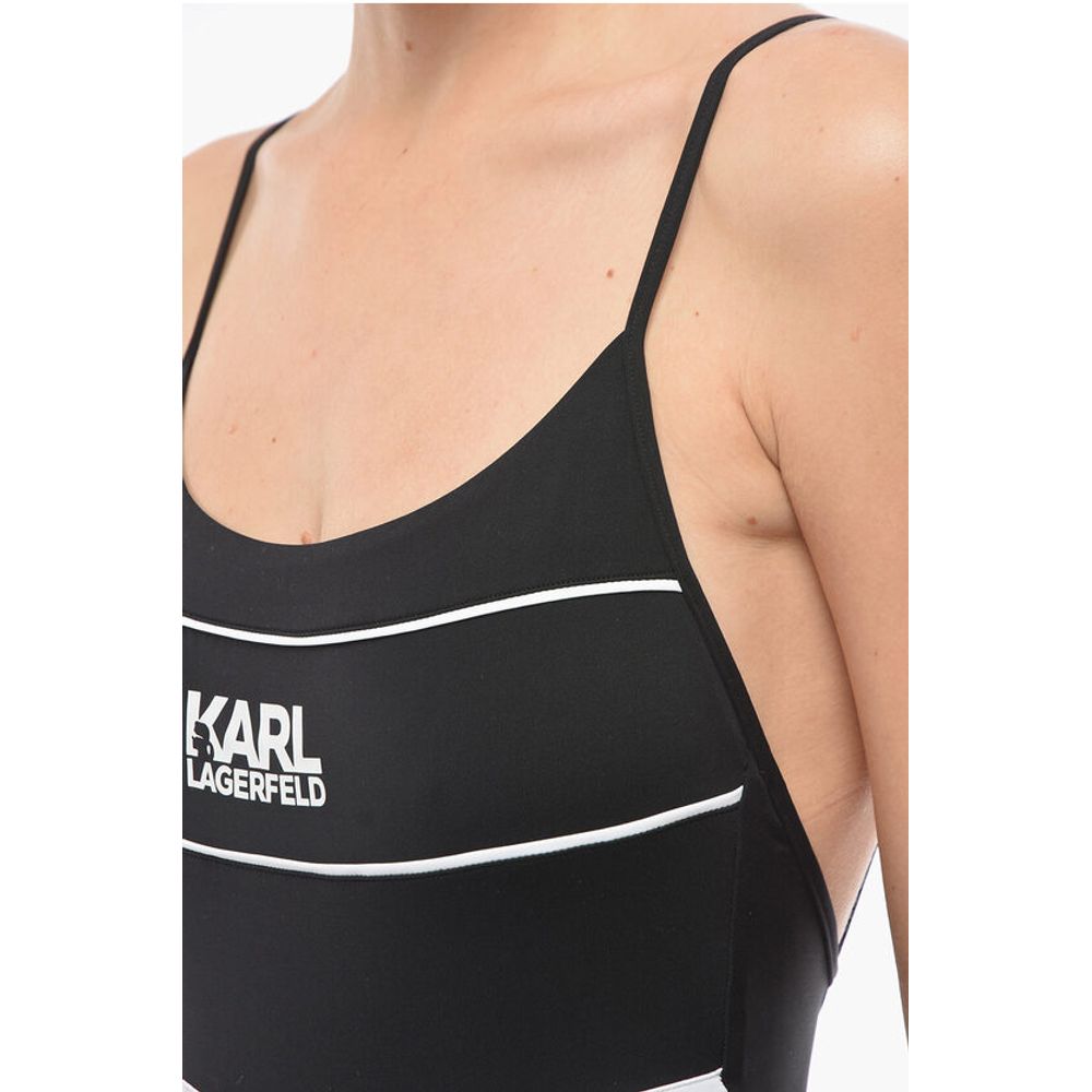 Karl Lagerfeld Open Back One-Piece Swimsuit