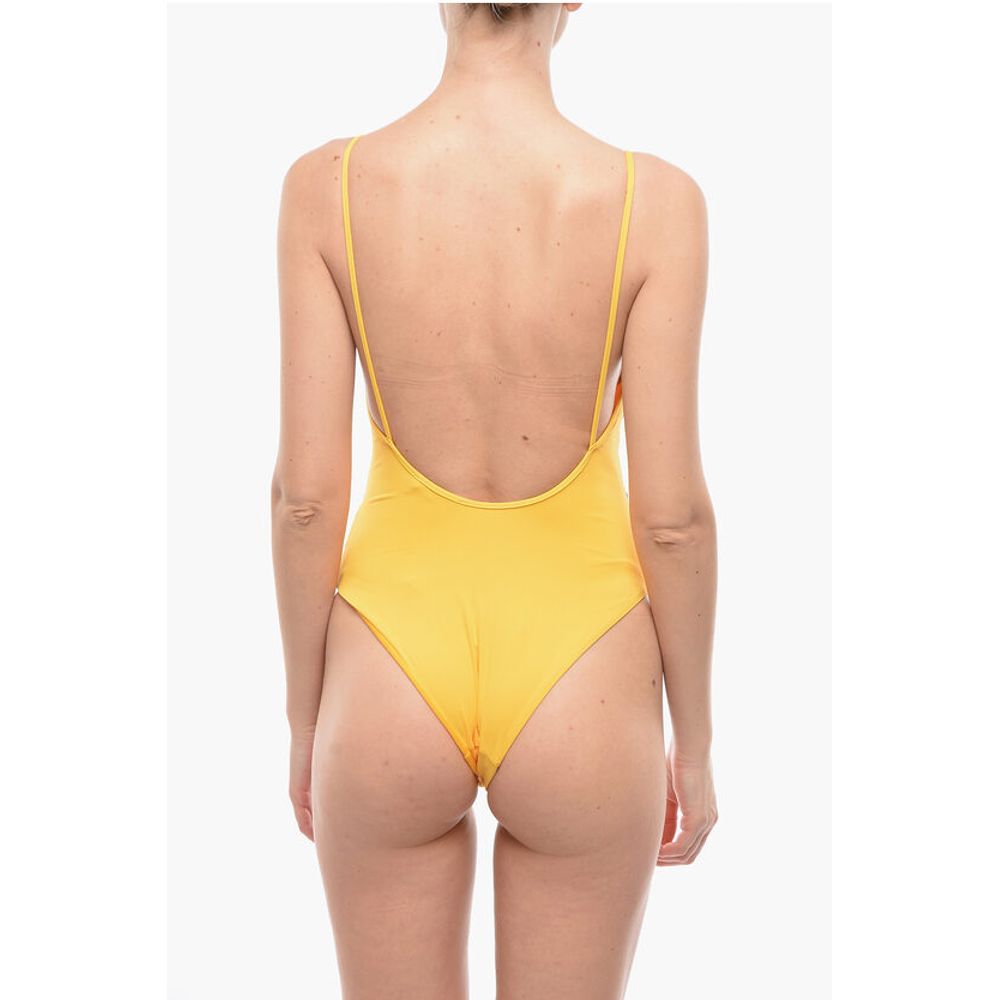 Karl Lagerfeld Two-Tone One Piece Swimsuit with Printed Logo