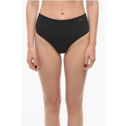 Karl Lagerfeld High Waist Bikini Bottom with Silver Logo