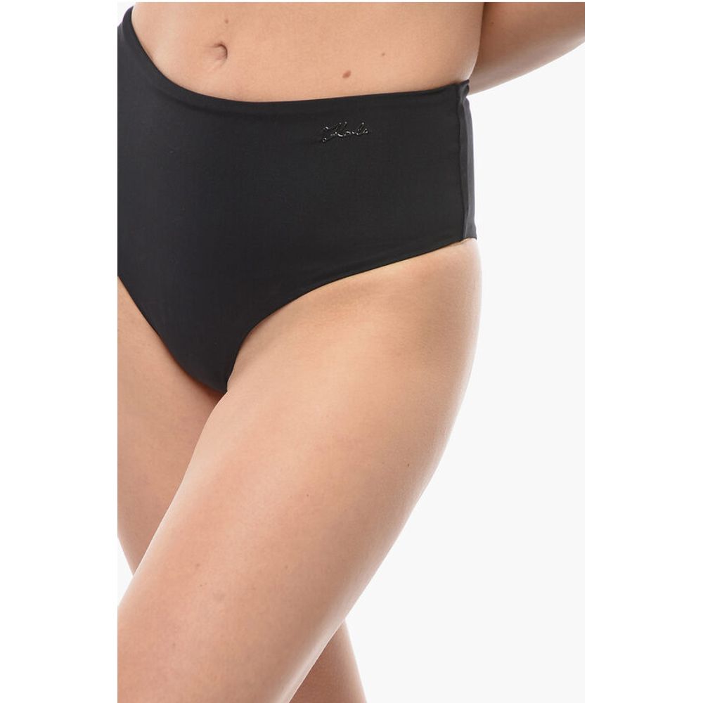 Karl Lagerfeld High Waist Bikini Bottom with Silver Logo