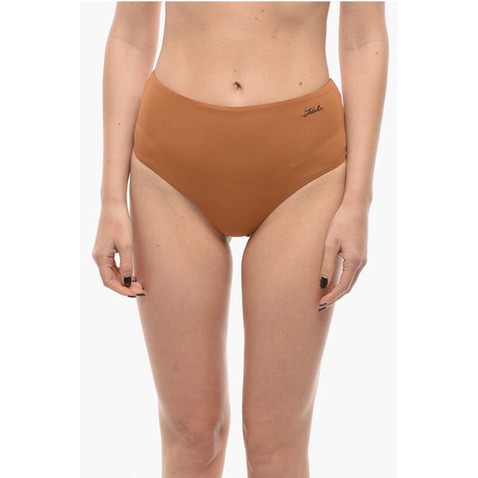 Karl Lagerfeld High Waist Bikini Bottom with Silver Logo