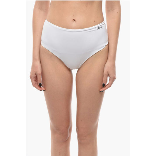Karl Lagerfeld High Waist Bikini Bottom with Silver Logo