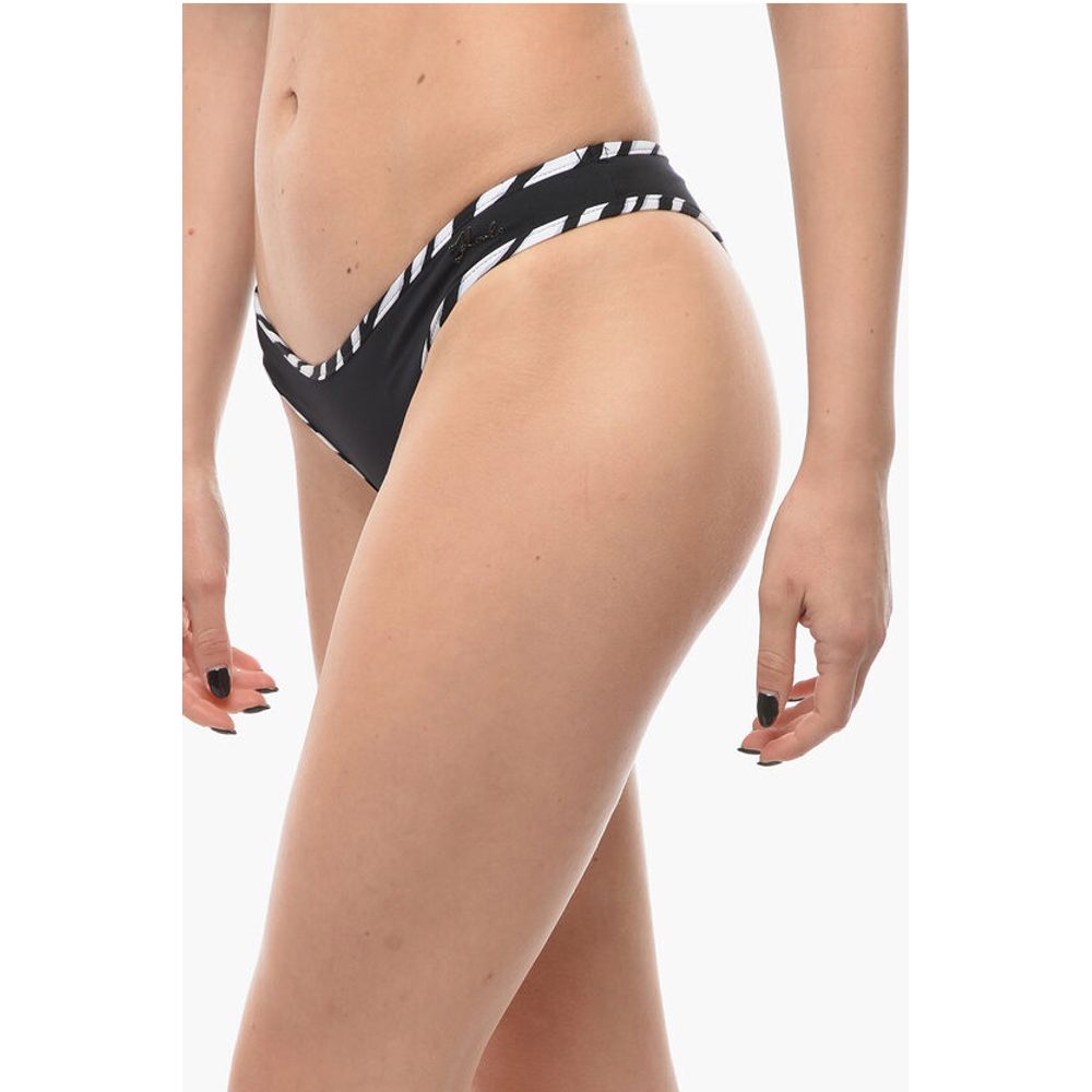 Karl Lagerfeld Solid Color Bikini Bottom with Animal Patterned Details