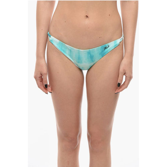 Karl Lagerfeld Tie-Dye Effect Bikini Bottom with Cut-Out Details