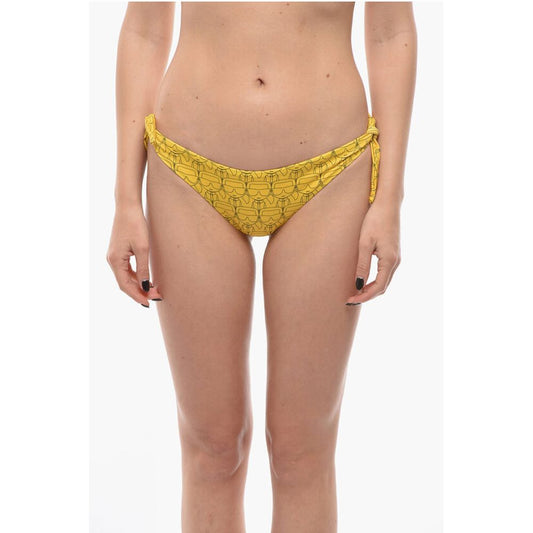 Karl Lagerfeld All-Over Iconic Printed Bikini Bottom With Knotted Laces