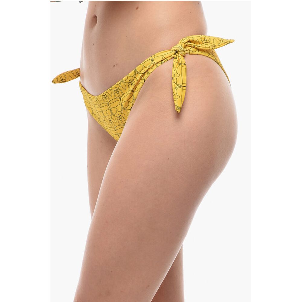 Karl Lagerfeld All-Over Iconic Printed Bikini Bottom With Knotted Laces