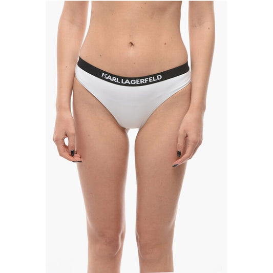Karl Lagerfeld Two-Tone SPORT Bikini Bottom with Logoed Elastic Band at the